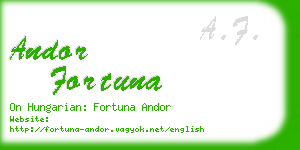 andor fortuna business card